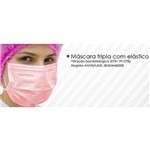 Ficha técnica e caractérísticas do produto Máscara Tripla com Elástico Rosa 50 Unidades