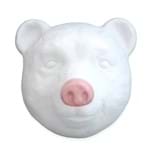 Ficha técnica e caractérísticas do produto Máscara Urso em Porcelana Nariz Rosa