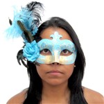 Ficha técnica e caractérísticas do produto Máscara Veneziana Flor - Azul com Verde U
