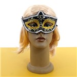 Ficha técnica e caractérísticas do produto Máscara Veneziana Preta com Glitter Dourado