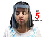 Ficha técnica e caractérísticas do produto Máscaras de Proteção Facial 5 Unidades Viseira Proteção Transparente Respingo com Elástico - Ditudotem