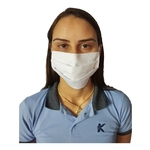 Ficha técnica e caractérísticas do produto Mascara Tecido Rosto Dupla Proteção Lavável Cor Branco