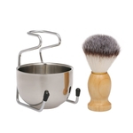Ficha técnica e caractérísticas do produto Masculino conjunto de barbear Shaving Brush + Soap Tigela + Suporte Base de Male