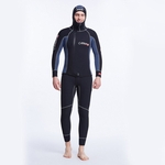 Ficha técnica e caractérísticas do produto Masculino Diving Suit 5MM Siamese Hoodie Swimwear SCR Thicken Quente Piscina top e calça do terno