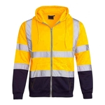 Ficha técnica e caractérísticas do produto Masculino fluorescente reflexiva tiras casaco de veludo Contrato Cor Zippered Top com bolsos