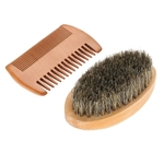 Ficha técnica e caractérísticas do produto Men Beard Mustache Oval Brush + Comb Facial Beard Shaving Cleaning Grooming Kit