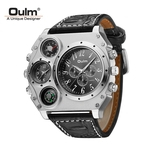Ficha técnica e caractérísticas do produto Men Big Large Dial Male Quartz Decorative Thermometer Compass Men's Wrist Watch