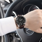 Ficha técnica e caractérísticas do produto Men Luxury Stainless Steel Quartz Military Sport Leather Band Dial Wrist Watch A