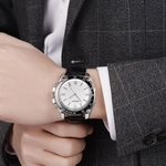 Ficha técnica e caractérísticas do produto Men Luxury Stainless Steel Quartz Military Sport Leather Band Dial Wrist Watch D