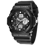 Ficha técnica e caractérísticas do produto Men Women Waterproof Analog LED Digital Alarm Date Sports Wrist Watch BK