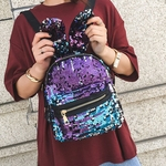 Ficha técnica e caractérísticas do produto Meninas da Moda Sequins Backpack Mulheres Lazer Escola Bag Travel Pack Mochilas BU