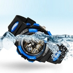 Ficha técnica e caractérísticas do produto Mens Waterproof Analog LED Digital Alarm Date Wristwatch Sport Watch BU