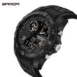 Ficha técnica e caractérísticas do produto Men's Waterproof Watch Sports Double Display Analog Digital LED Electronic Watch