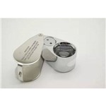 Ficha técnica e caractérísticas do produto Mini Lupa Mão Led Duplo Zoom 40x 25mm Articulada Joalheiro