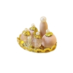 Ficha técnica e caractérísticas do produto Mini Simulate frasco de perfume Lotion Set com Golden bandeja para 01:12 casa de boneca cor aleatória