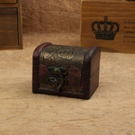 Ficha técnica e caractérísticas do produto MiniWooden CaseEuropean StyleJewellery Caixa colar de pingente Anéis Presentes armazenamento Treasure ChestClassic