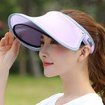 Ficha técnica e caractérísticas do produto Moda Casual Dual Layer Top Vazio Cap Sombra Feminino Verão Grande Brim Sunproof Proteção UV Mulh