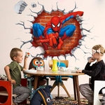 Ficha técnica e caractérísticas do produto Moda de Nova Crianças Favorita Spider-man tridimensional Wall Wall Stickers Decoração