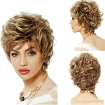 Fashion women's short curly hairpieces hair wigs synthetic wigs curly hairpiece deep wave