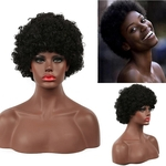 Ficha técnica e caractérísticas do produto Women's Fashion Wig Black Synthetic Hairshort Wigs hair Wave Wig