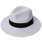 Ficha técnica e caractérísticas do produto Niceday Moda Unissex chapéu de palha fita Brim Grande decration Verão Chapéu de Sol