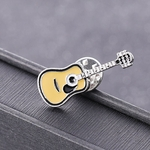 Ficha técnica e caractérísticas do produto Moda Unissex Guitarra Esmalte Emblema Broche Pin Roupas Lenço Vestido De Jóias Decoração