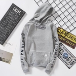 Ficha técnica e caractérísticas do produto Moda Unissex Plush All-correspondência Casal Simples Letras de impressão com capuz Fashion hoodies and sweatshirts