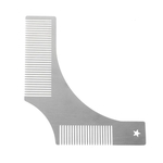 Ficha técnica e caractérísticas do produto Molde de aço portátil Homens inoxidável Beard Shaping ferramenta Beard Modeling Beard Comb