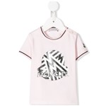 Ficha técnica e caractérísticas do produto Moncler Kids Camiseta com Estampa de Logo Metálico - Rosa