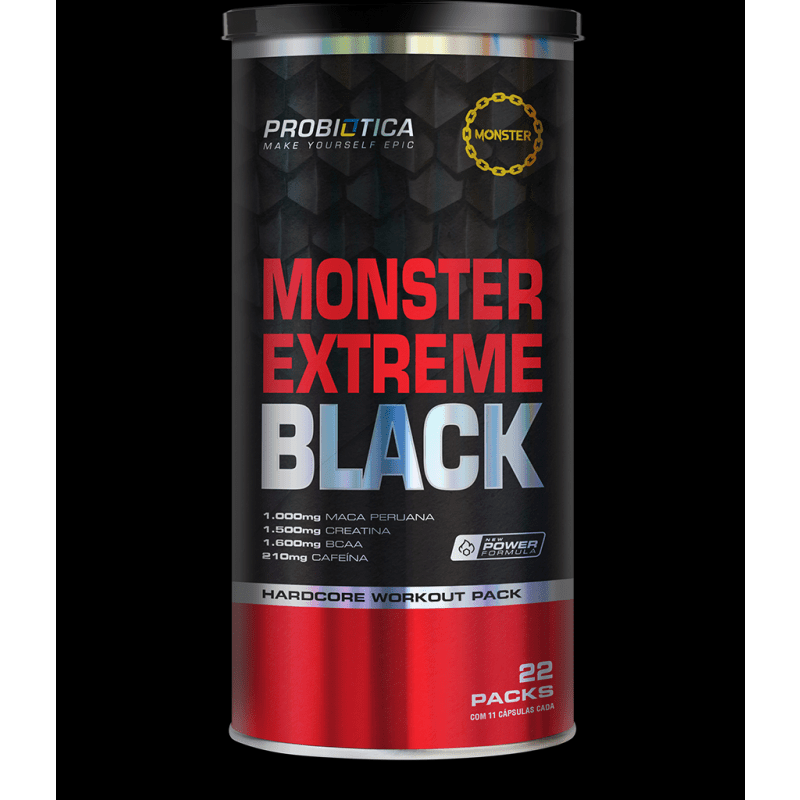 Ficha técnica e caractérísticas do produto Monster Extreme Black (22 Packs) Probiótica