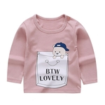 Ficha técnica e caractérísticas do produto Crianças T-shirt manga comprida Pure Cotton Baby Crianças dos desenhos animados Bottoming shirt Beauty Health groceries