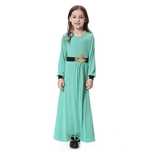 Ficha técnica e caractérísticas do produto Muçulmano tradicional étnico Applique solto vestido Robe para meninas Casual costume