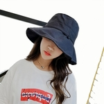 Ficha técnica e caractérísticas do produto Amyove Lovely gift Mulher Moda Verão Pure Color Foldeable Chapéu Panamá Grande Eaves Sunhat