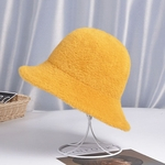 Ficha técnica e caractérísticas do produto Chapéu Mulher Pure Color Fashion Plush Hat Outono-Inverno Quente Chapéu All-jogo Chapéu Panamá
