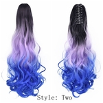 Ficha técnica e caractérísticas do produto Woman Seven Tone Synthetic Long Wavy hair Ponytail Hair Extensions Wig
