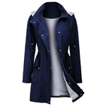 Ficha técnica e caractérísticas do produto Mulher Waterproof Raincoat leve chuva jaqueta com capuz Trench Coats