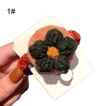 Ficha técnica e caractérísticas do produto Mulheres Bonitos Crochet Flor Rabo De Cavalo Titular Anel De Cabelo Corda Outono Inverno Acessório
