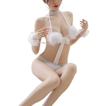Ficha técnica e caractérísticas do produto Mulheres Catwoman Sexy Backless Fluff Underwear Suit Uniforme Babydoll Costume Set