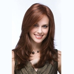 Ficha técnica e caractérísticas do produto 18 polegadas Mulheres moda peruca estilos Synthetic longo camadas perucas de cabelo retas para as mulheres sem tampa escuro peruca marrom