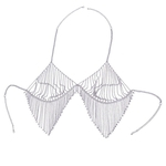 Ficha técnica e caractérísticas do produto Mulheres De Luxo Strass Completa Tassel Body Chain Beach Bikini Bra Harness Jewelry