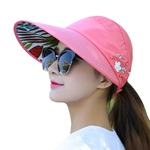 Ficha técnica e caractérísticas do produto Mulheres De Verão Anti-UV Foldable Sun Visor Cap Wide Brim Respirável Outdoor Hat