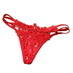 Ficha técnica e caractérísticas do produto Mulheres delicado Crotch Lace Underwear oco Sexy T Pants Lure Briefs Redbey