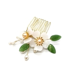 Ficha técnica e caractérísticas do produto Mulheres Do Vintage Faux Pearl Glaze Flower Leaf Hair Hair Hairpin Headwear Acessório