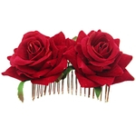 Ficha técnica e caractérísticas do produto Mulheres Duplo velo Rose Flower Design Comb Headwear Delicate Gostar