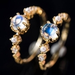 Ficha técnica e caractérísticas do produto Anel Mulheres elegantes jóias Opal nupcial anel de noivado