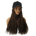 Ficha técnica e caractérísticas do produto Mulheres Lady Moda Dark Brown peruca Hat Uma peça Cap Curly Perm Peruca Cosplay fantasia vestido de festa