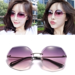 Ficha técnica e caractérísticas do produto Mulheres Moda All-jogo Frameless Anti-UV exteriores UV400 óculos de sol
