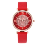 Ficha técnica e caractérísticas do produto Women Fashion Diomand Roman Dial Leather Band Watch