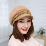 Ficha técnica e caractérísticas do produto Mulheres Moda imitação Quente Coelho Knitting cabelo chapéu para o desgaste do inverno
