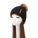 Ficha técnica e caractérísticas do produto Mulheres Moda Inverno Quente ajustável Wool Cap Casual Pompom Hat Cashmere Earmuffs Gorro Beanie